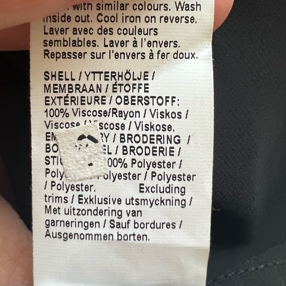 River Island black embroidered smock mini dress festival boho hippy Ibiza sz 8 - Picture 15 of 15